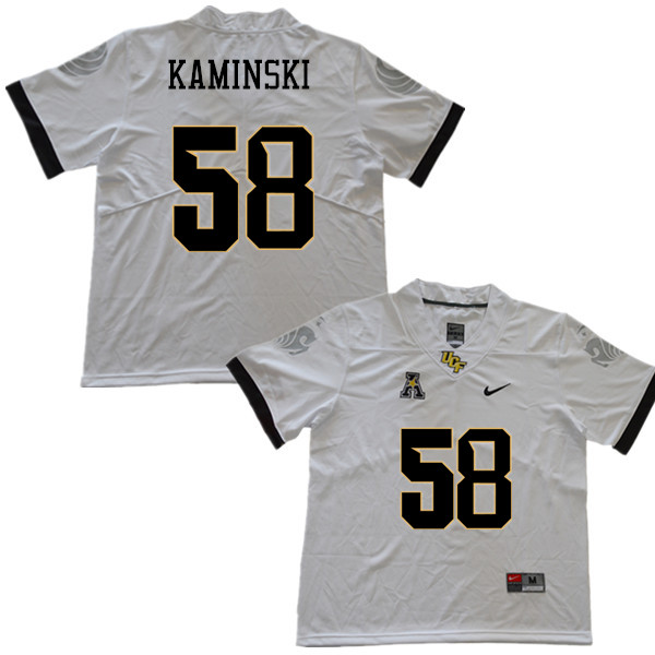 Men #58 Connor Kaminski UCF Knights College Football Jerseys Sale-White
